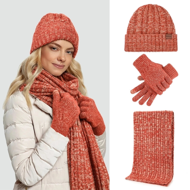 Women's Classic Style Solid Color Water Ripples Beanie Hat
