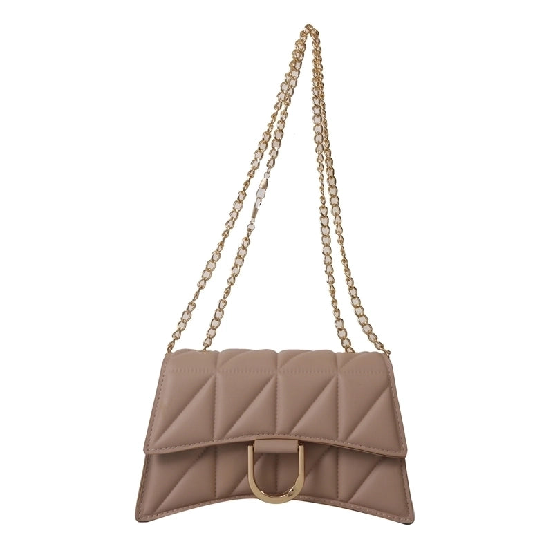 Women's All Seasons Pu Leather Solid Color Streetwear Square Flip Cover Shoulder Bag