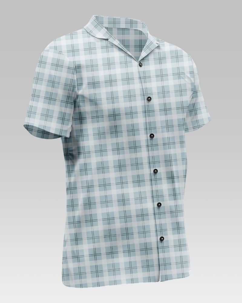 Shaded Green Check Shirt For Men