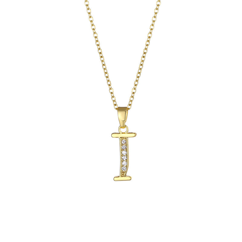 Minimalist Letter Text Number Stainless Steel Electroplating Necklaces