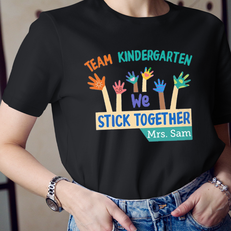 Personalized Team  Kindergarten We Stick Together  T-Shirt