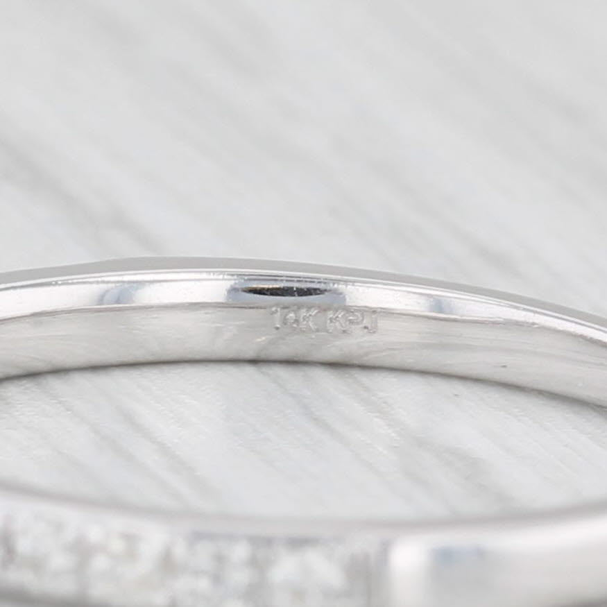 0.17ctw Diamond Wedding Band 14k White Gold Stackable Anniversary Ring Size 7