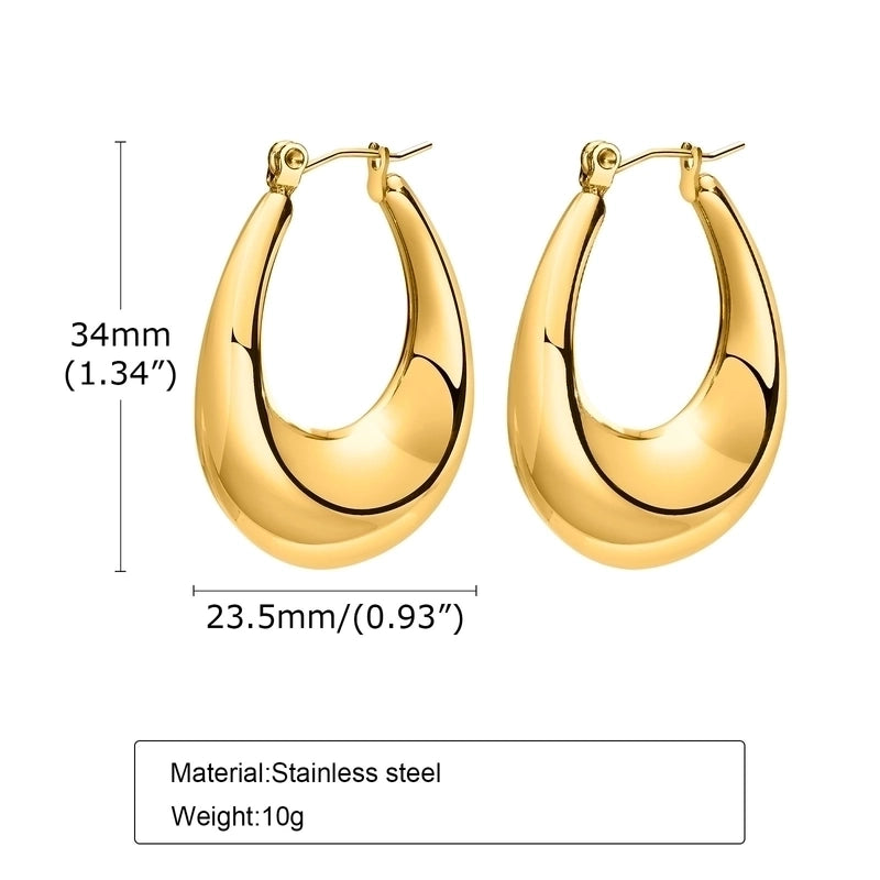1 Pair Minimalist U Shape Plating 201 Stainless Steel Earrings