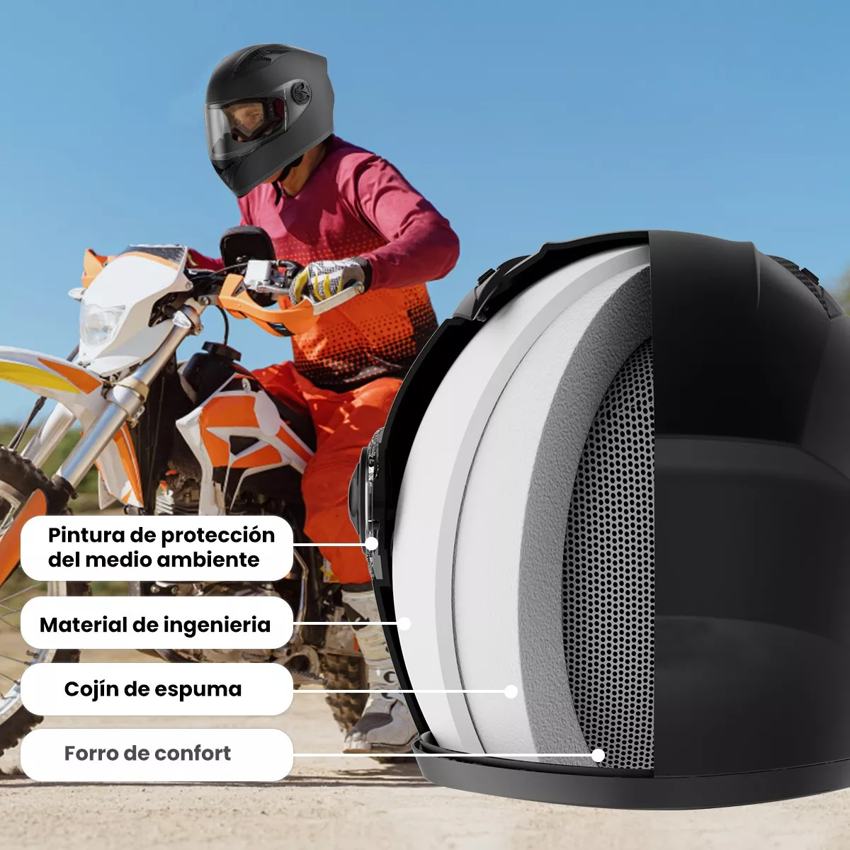 Casco Abatibles Motos Motocicleta Anti Niebla Espejo Doble