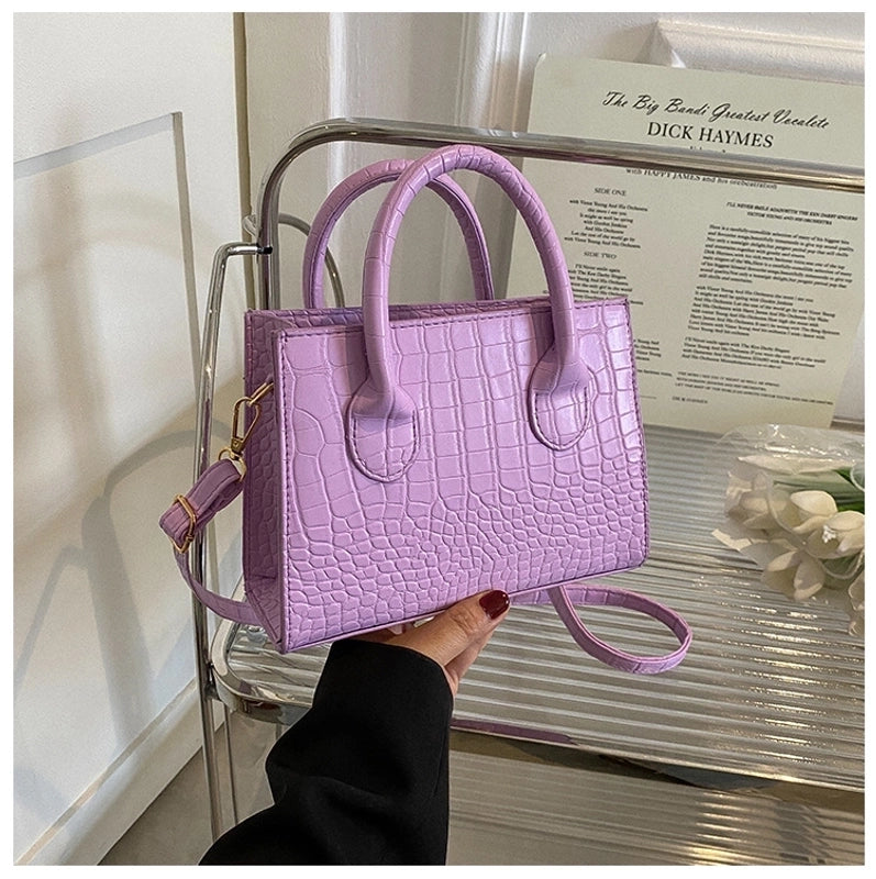 Women's Small Pu Leather Solid Color Streetwear Square Zipper Handbag