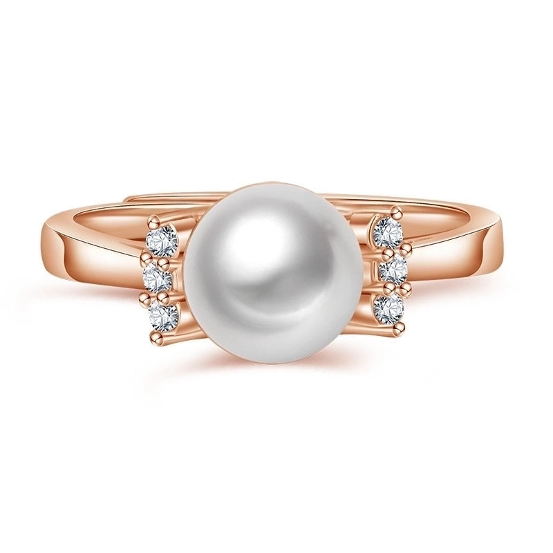 Minimalist Solid Color Copper Plating Inlay Artificial Diamond Rings 1 Piece