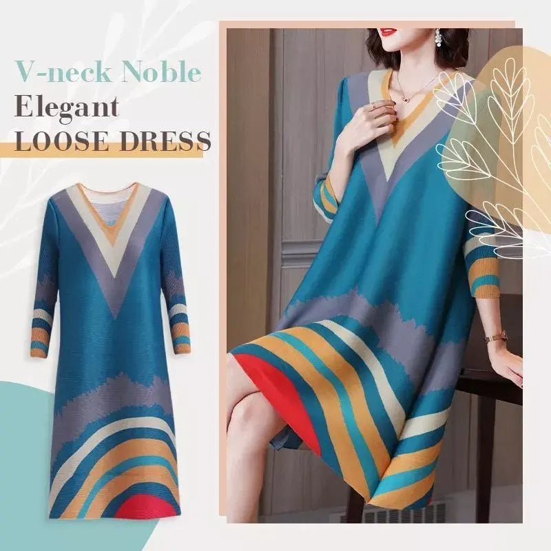 ROBE AMPLE ÉLÉGANTE NOBLE À COL EN V