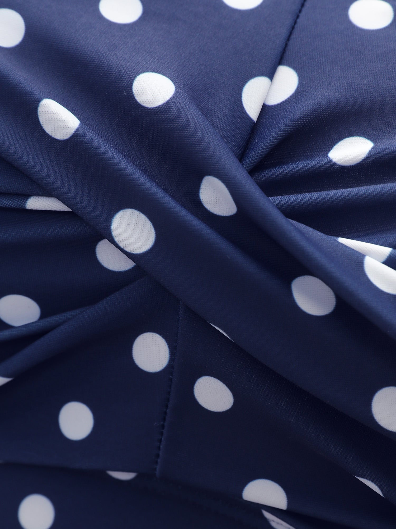 Polka Dot Crossover Ruched Flutter Hem Swim Dress