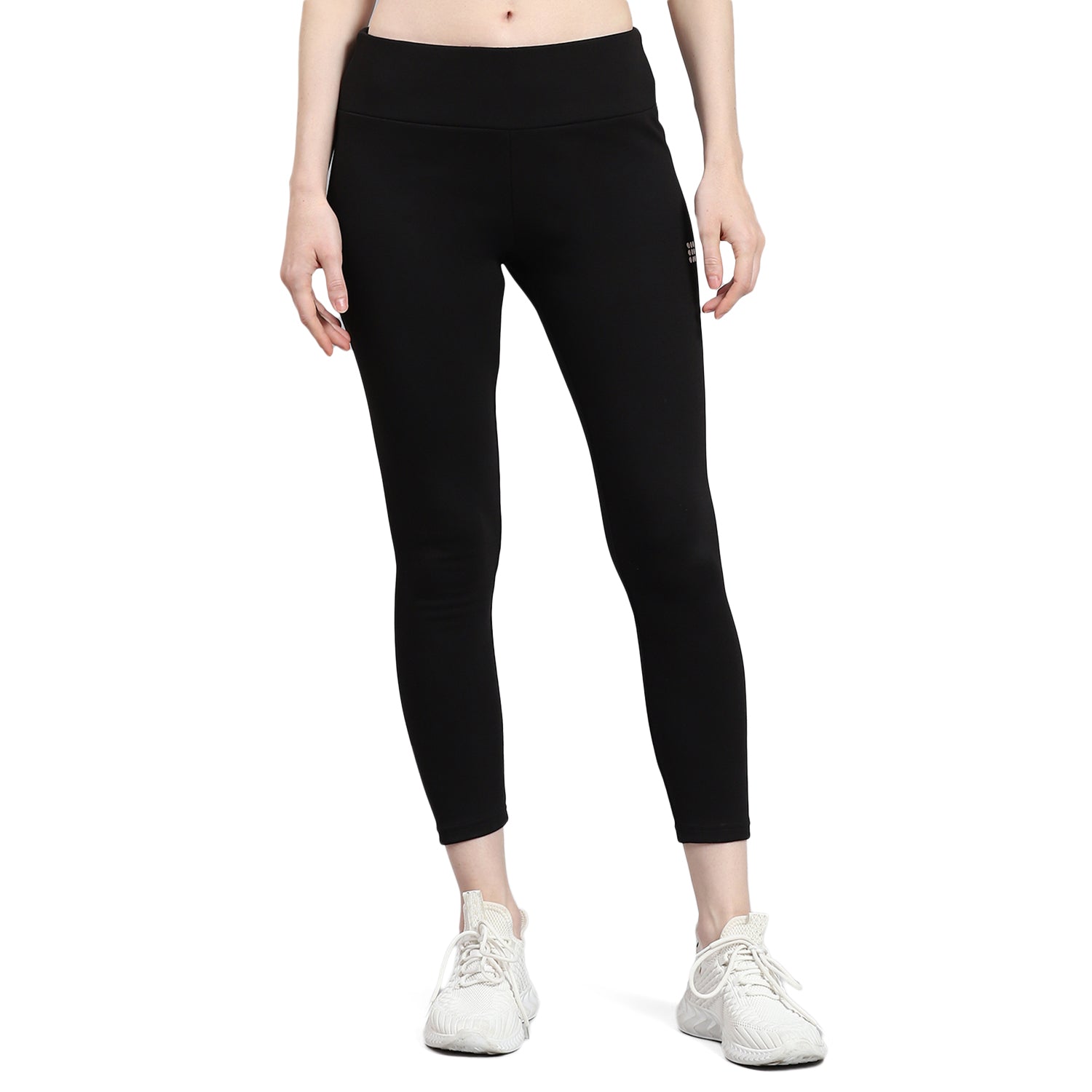 Women Black Solid Regular Fit Legging