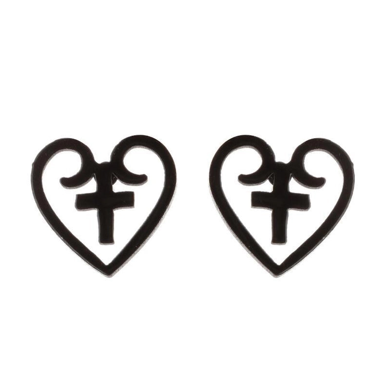 1 Pair Minimalist Heart Shape Plating 304 Stainless Steel 18K Gold Plated Earrings