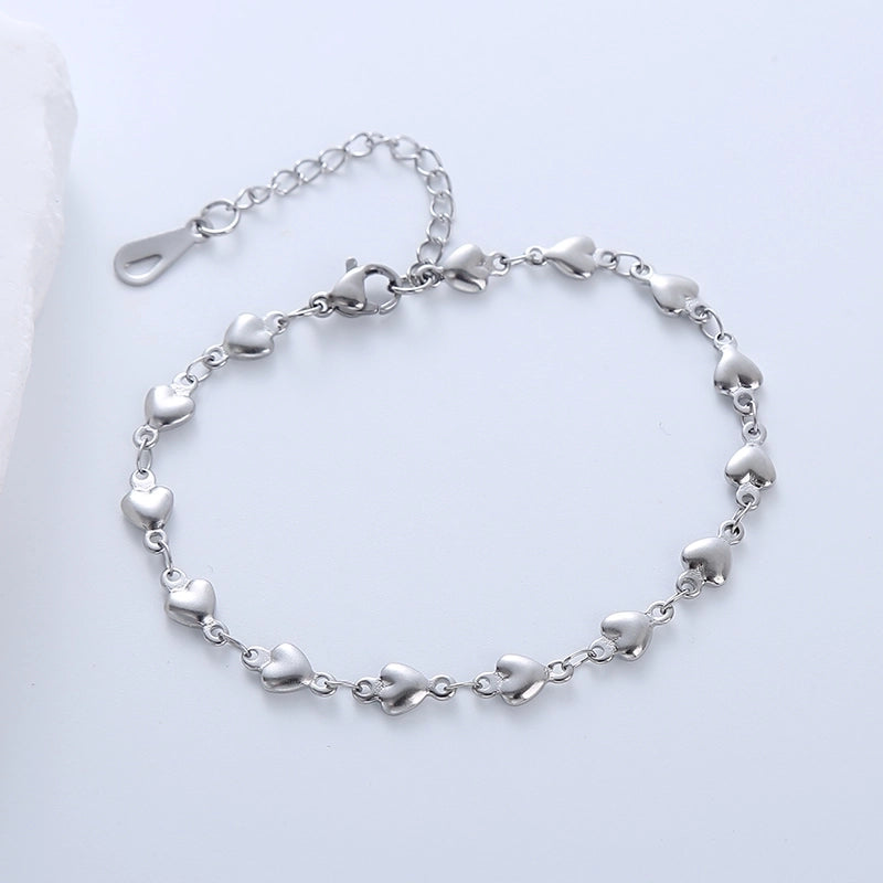 Casual Minimalist Triangle Heart Shape 304 Stainless Steel 18K Gold Plated No Inlaid Bracelets In Bulk