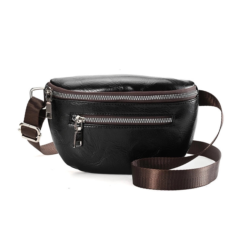 3 Pieces Women's Fashion Solid Color Pu Leather Waist Bags