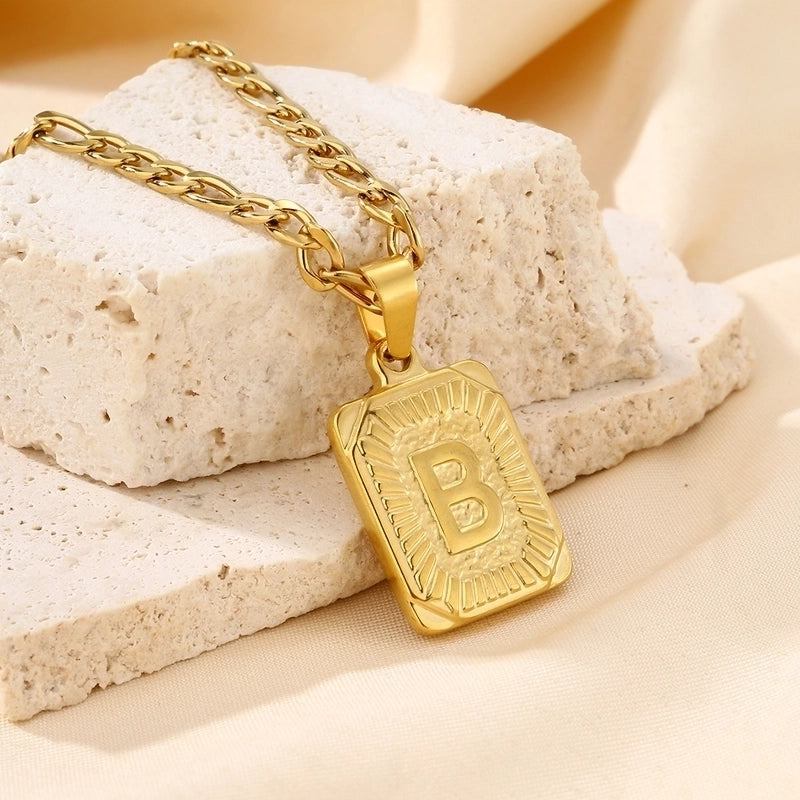 Casual Minimalist Letter 304 Stainless Steel 18K Gold Plated Pendant Necklace