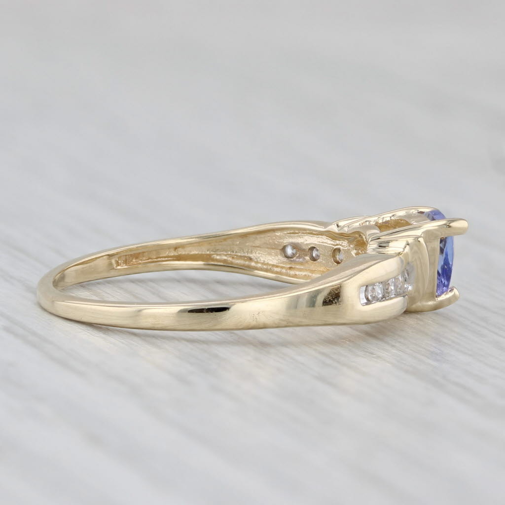 0.47ctw Tanzanite Diamond Ring 10k Yellow Gold Size 7