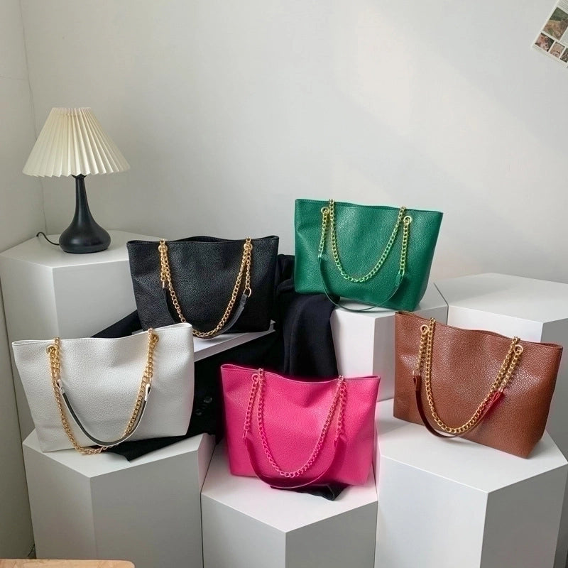 Women's Small All Seasons Pu Leather Basic Tote Bag