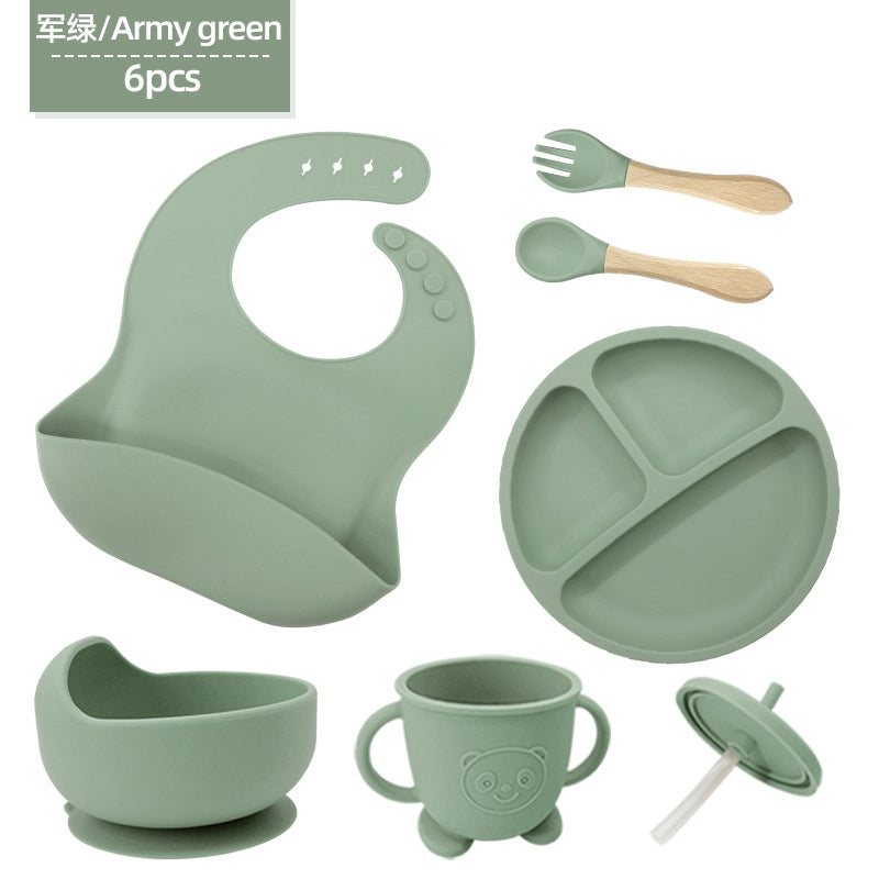Casual Solid Color Silica Gel Tableware 1 Set
