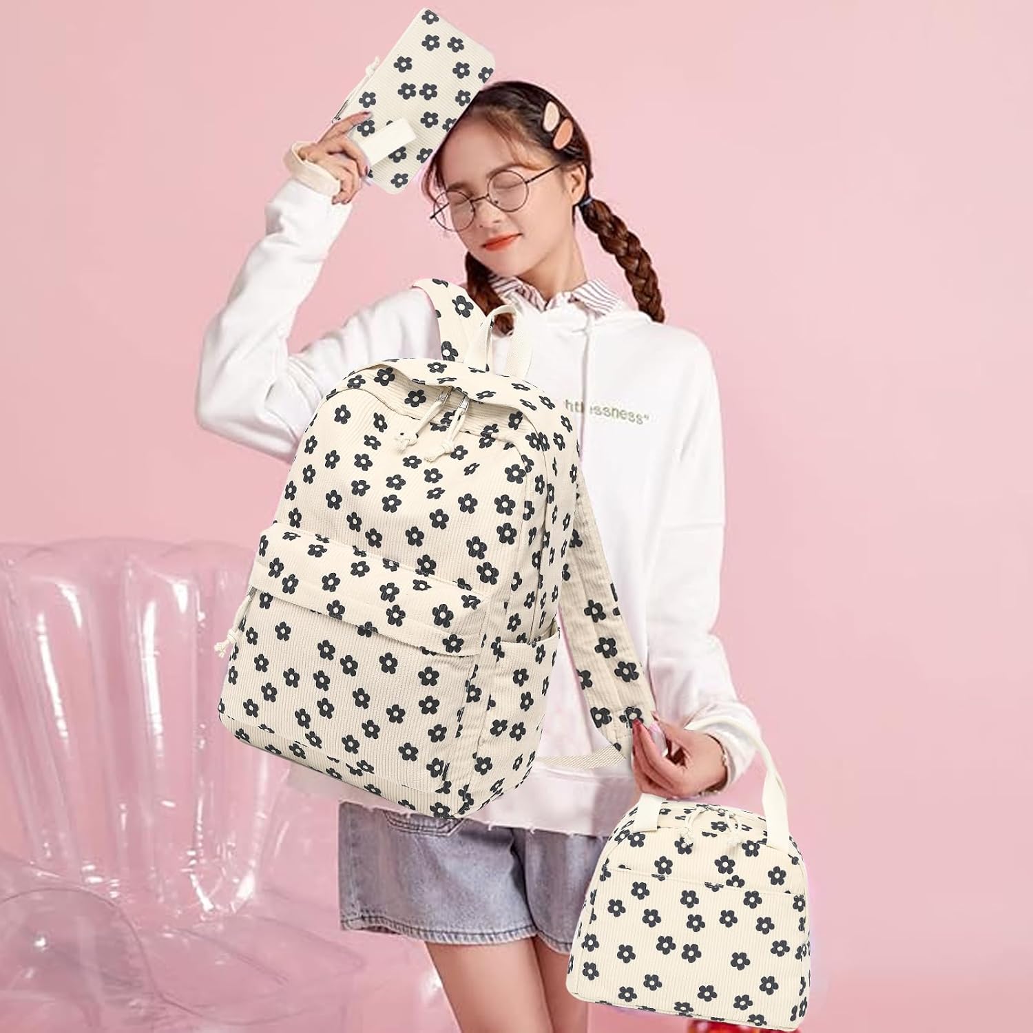 Bluboon School Backpack Teens Girls Boys Kids School Book Bags with Lunch Box Pencil Bag