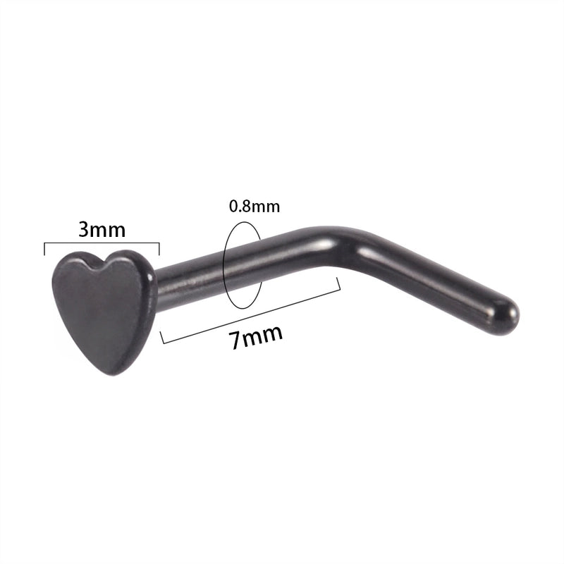 1 Piece Nose Rings & Studs Minimalist Heart Shape 304 Stainless Steel Plating 18K Gold Plated