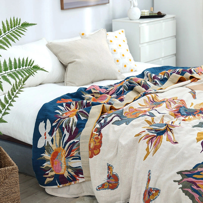 Cotton Multi-layer Gauze Towel Quilt Cotton Towel Blanket Single Double Air Conditioning Summer Cool Blanket Thin Quilt Bed Sheet