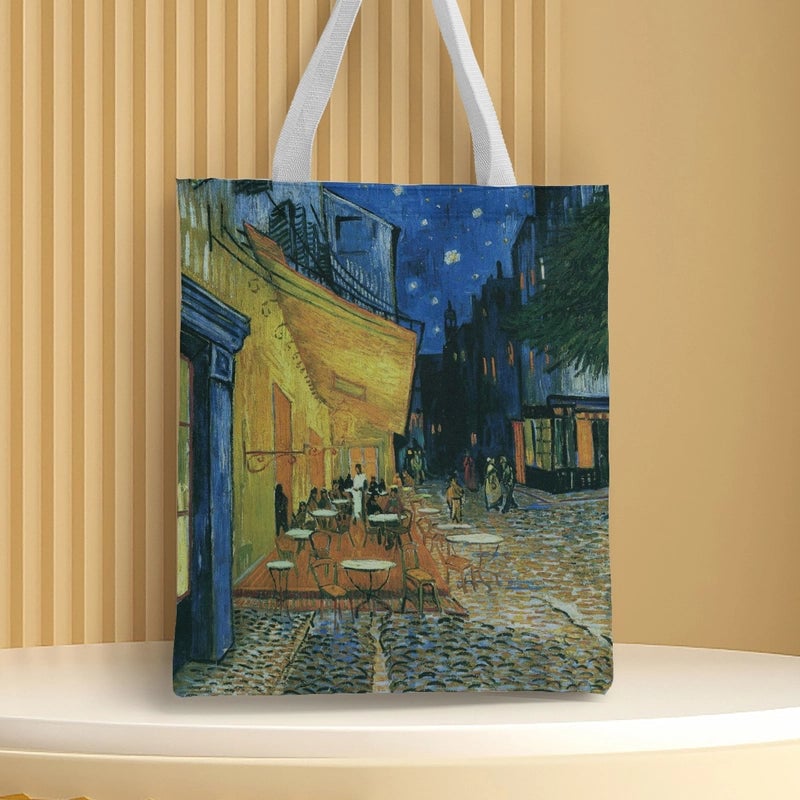 Women's Medium Canvas Animal Basic Classic Style Square Open Canvas Bag