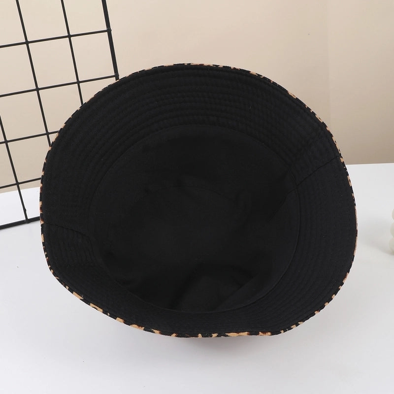 Unisex Casual Retro Leopard Wide Eaves Bucket Hat