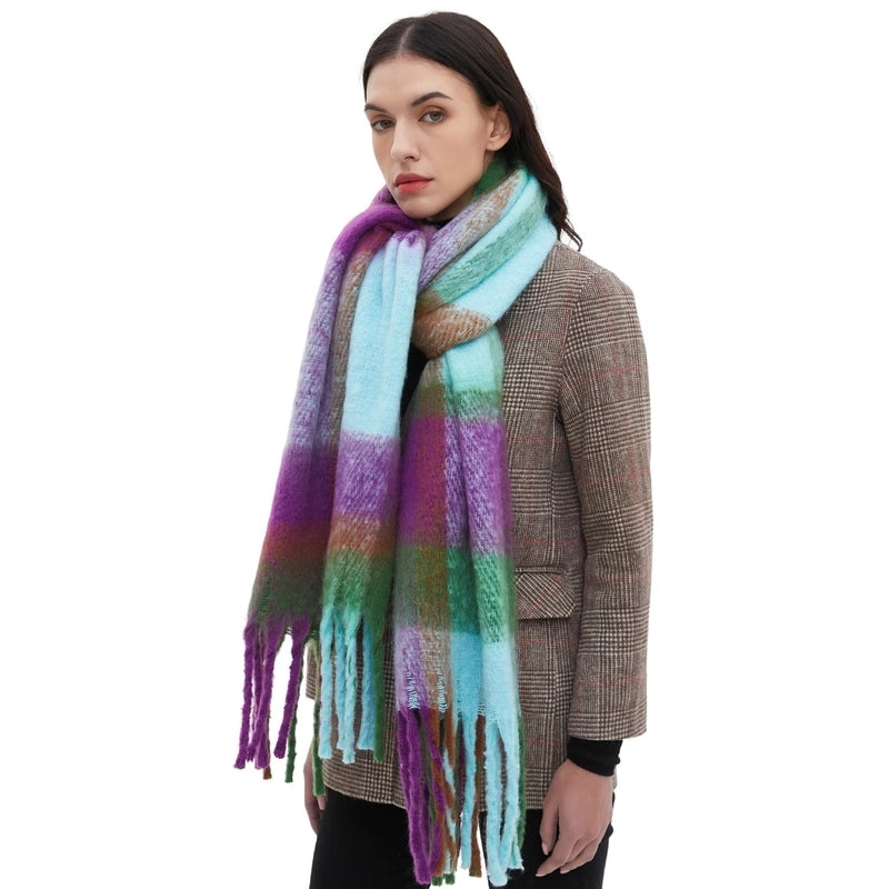 Unisex Casual Minimalist Lattice Polyester Scarf