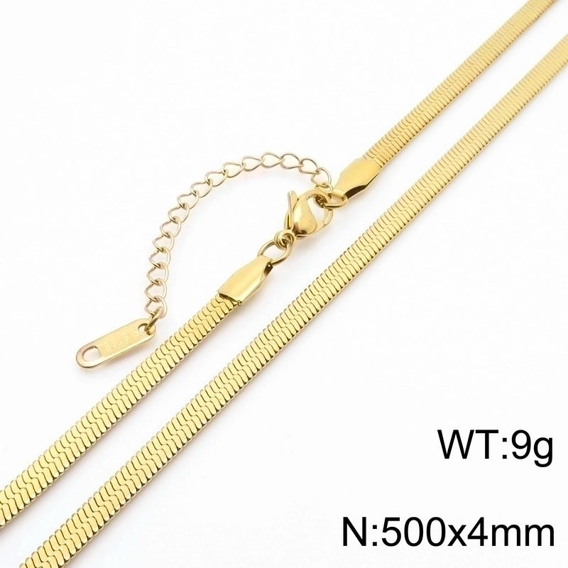 Minimalist Geometric Solid Color Titanium Steel Plating Necklace