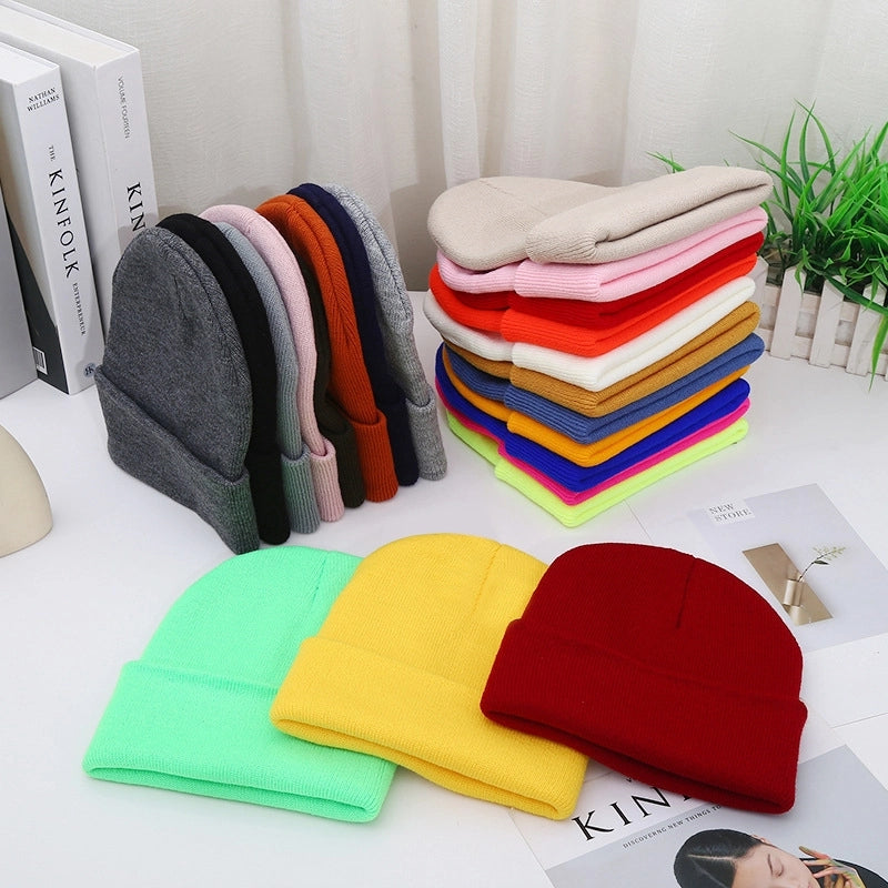 Hat Women's Autumn And Winter Korean Style Solid Color Wool Hat Trendy Japanese Style Warm Knitted Hat Outdoor Wool Hat