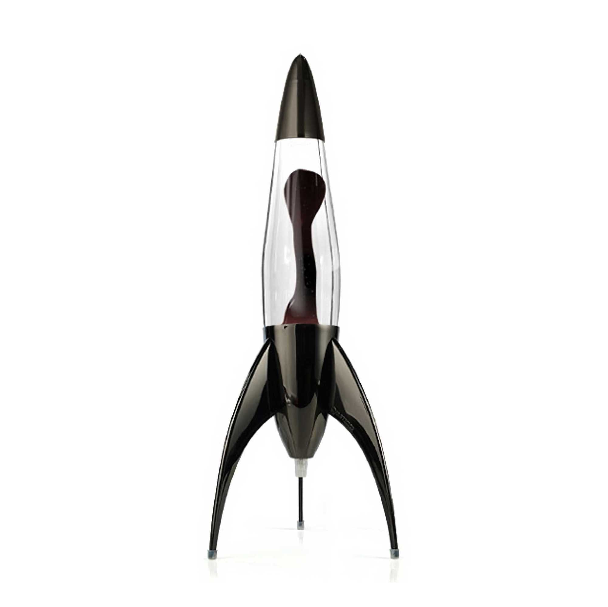 Black rocket lava lamp. Clear/Black
