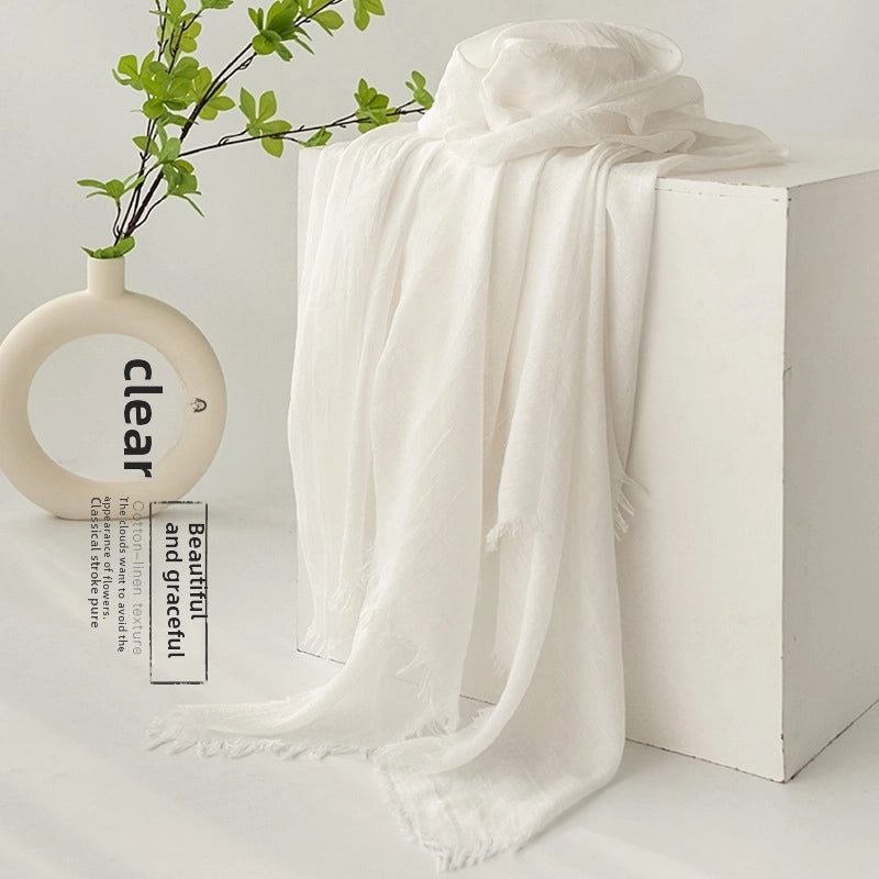 New Summer Solid Color Simple Scarf Commuter Sunscreen Shawl Scarf Women's High-grade Scarf Scarf Scarf