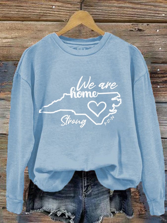 Women's North Carolina We Are Strong Print Crew Neck Sweatshirt