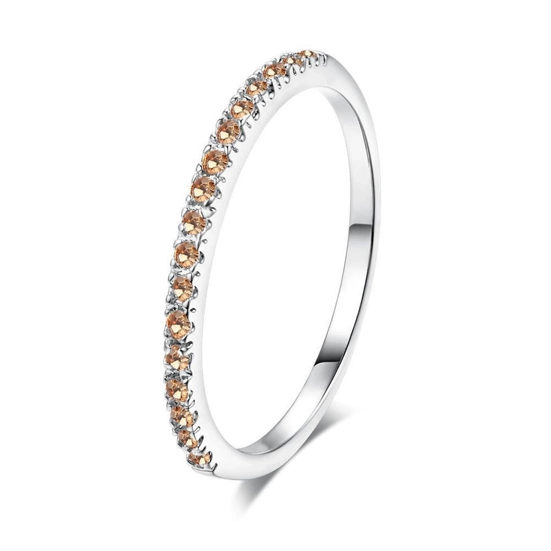 Minimalist Geometric Copper Inlay Zircon Rings 1 Piece