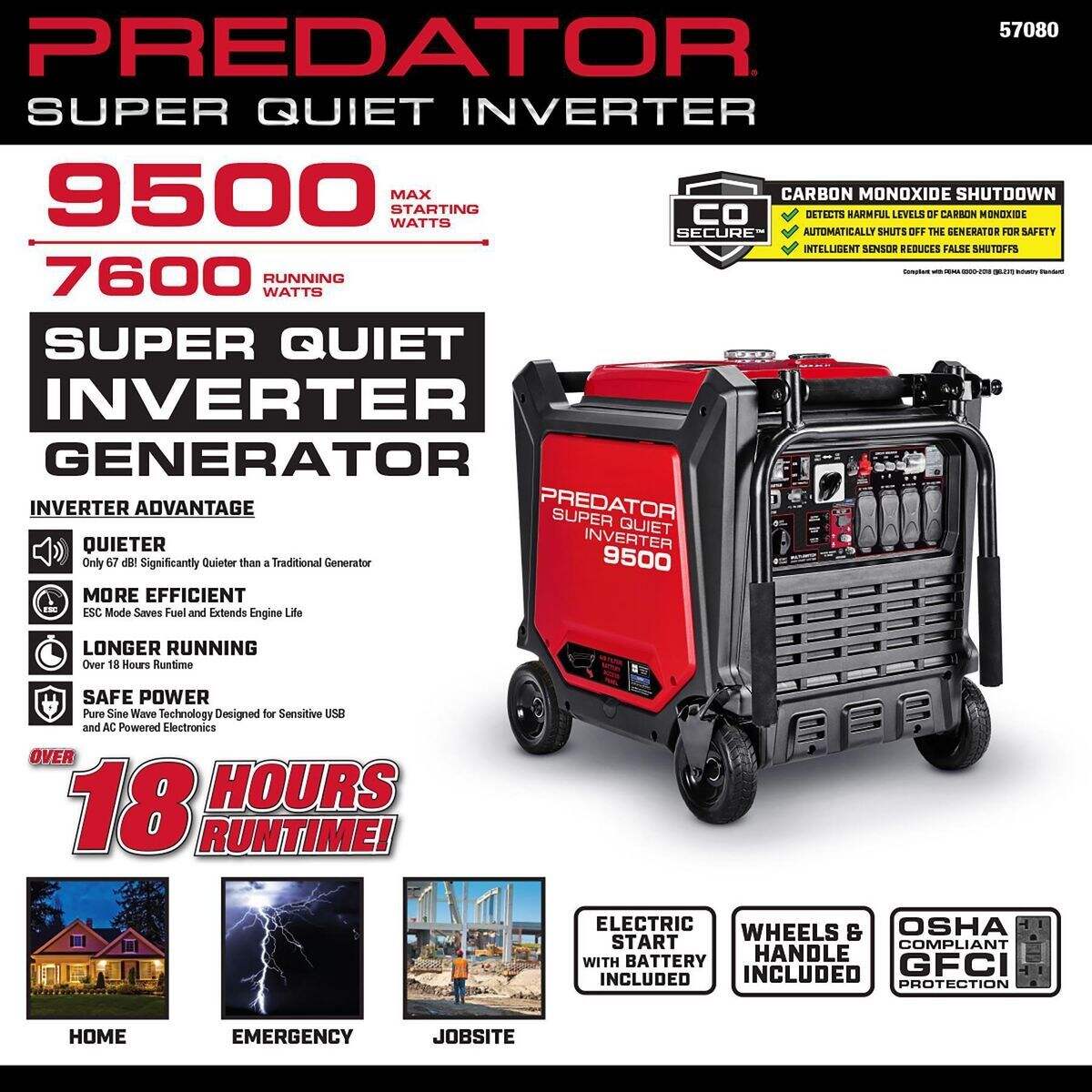 🔥Clearance Sale🔥PREDATOR Ultra-quiet dual-fuel inverter generator with remote start