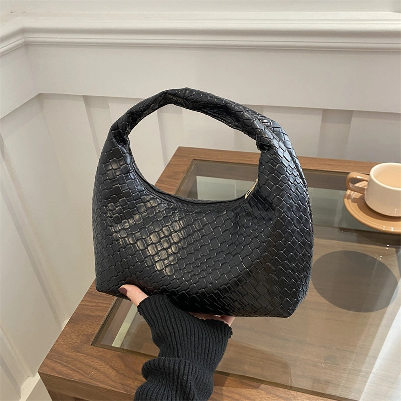 Women's Medium Pu Leather Solid Color Basic Classic Style Pillow Shape Zipper Handbag