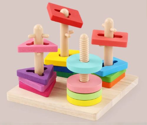 Educational Wooden Four Column Sorter Puzzle