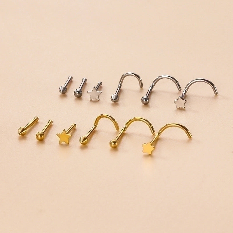 1 Piece Nose Rings & Studs Fashion Geometric Star 316L Stainless Steel  Plating