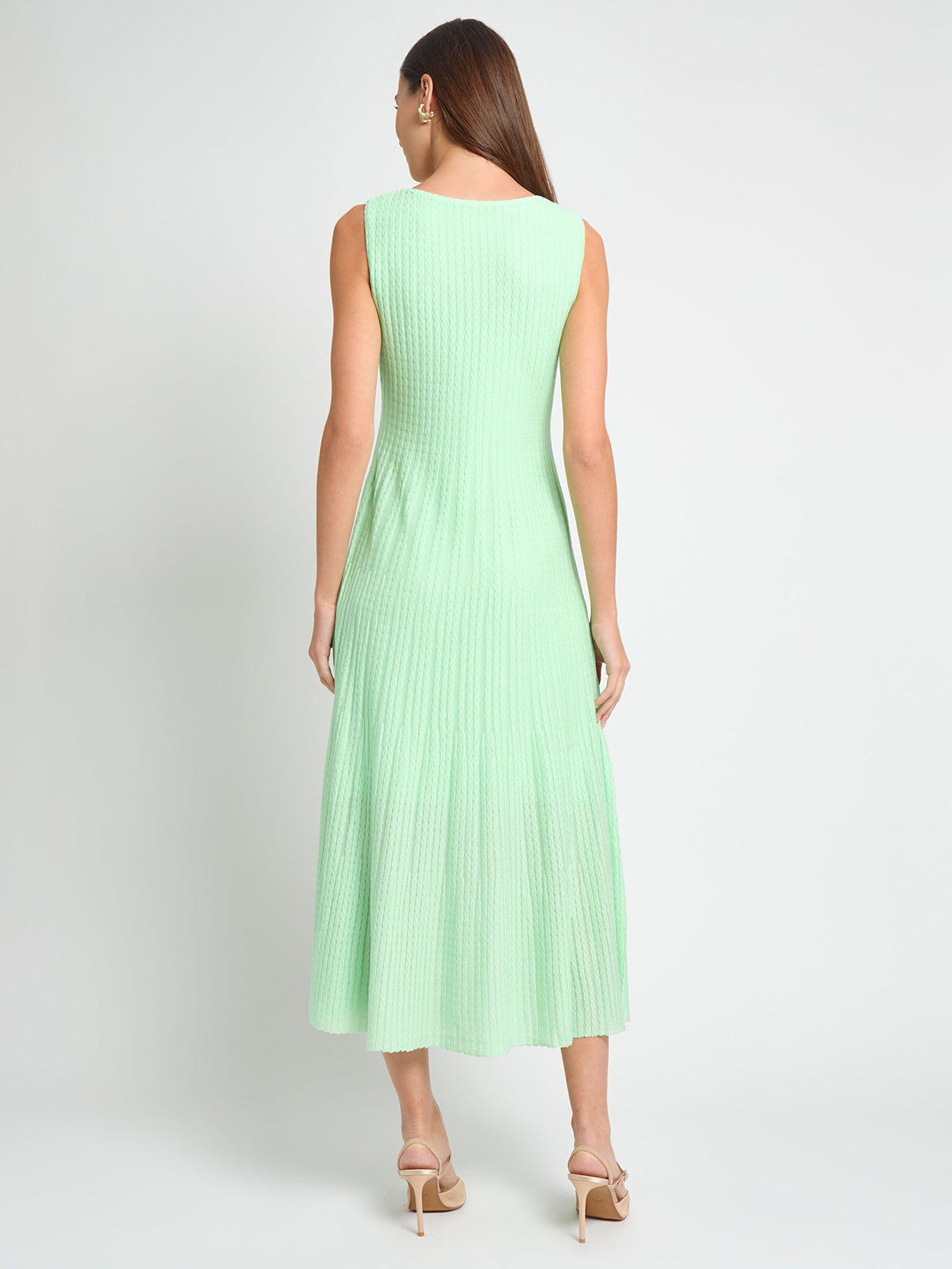 Fit & Flare Lined Cable Soft Knit Maxi Dress - True Fit