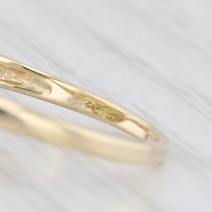 1.96ctw Peridot 3-Stone Ring 14k Yellow Gold Size 7.75 Diamond Accent