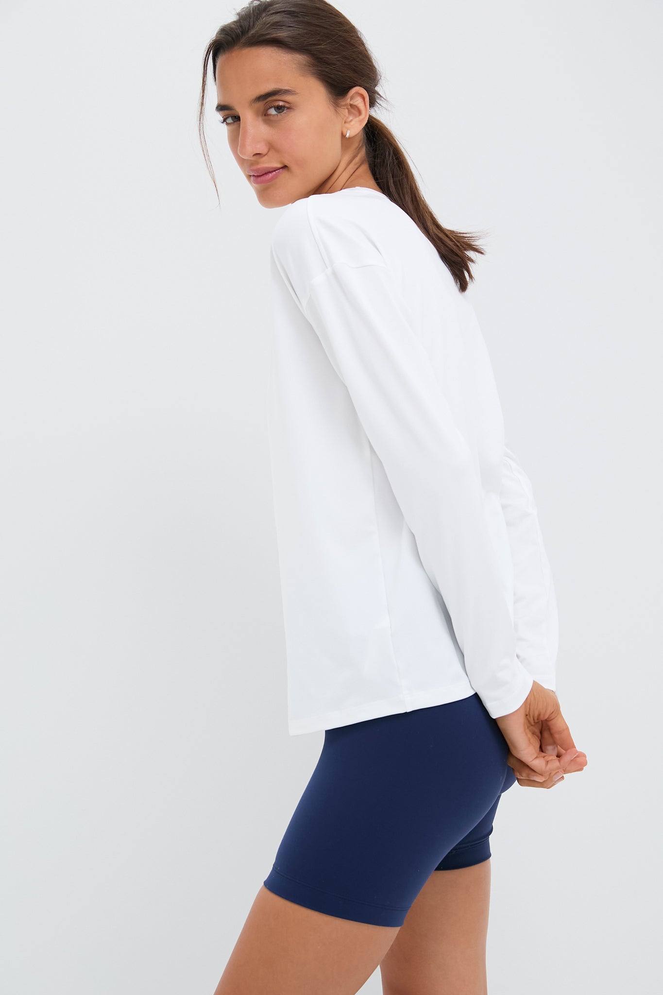 White Long Sleeve Ryan Boyfriend Tee