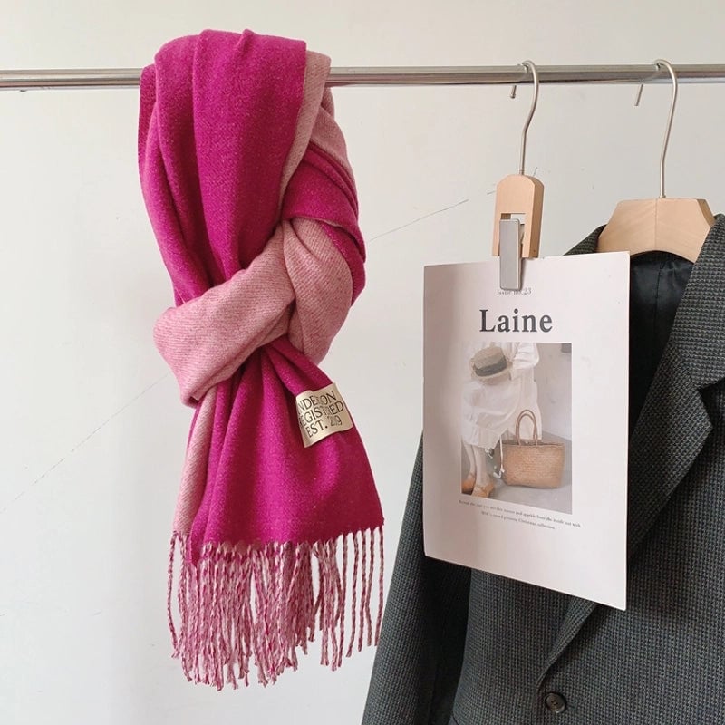 Ruibei Dandelion Cashmere Scarf Winter Thickened  Versatile Women's Warm Gift Double-sided Scarf