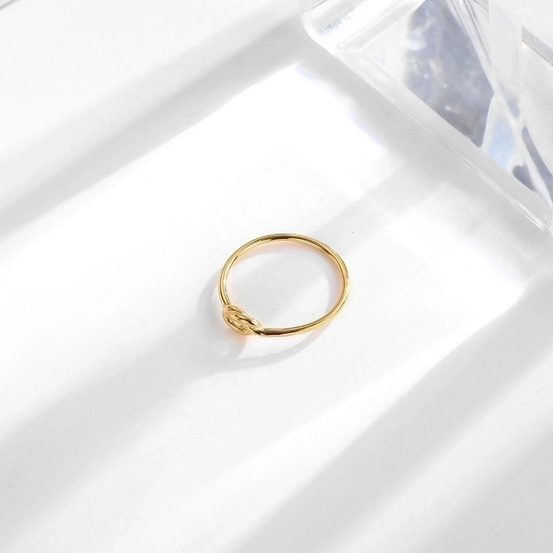 Titanium Steel 18K Gold Plated Minimalist Plating Solid Color Knot Titanium Steel Rings