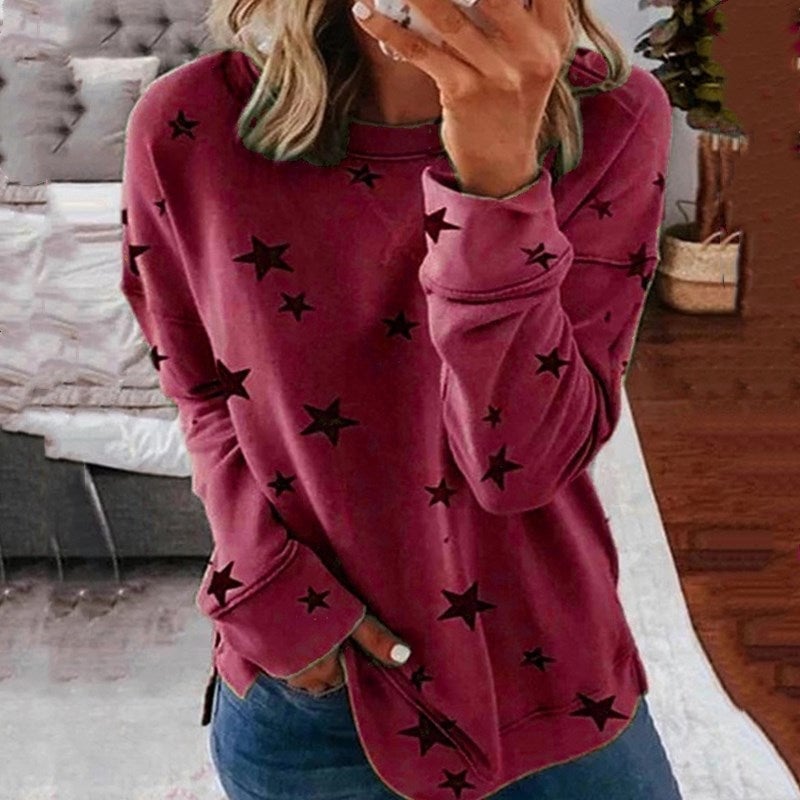 Oversized Long Sleeve Star T-Shirt