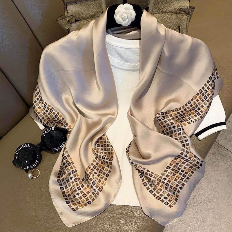 Women's Classic Style Commute Color Block Polyester Printing Scarf