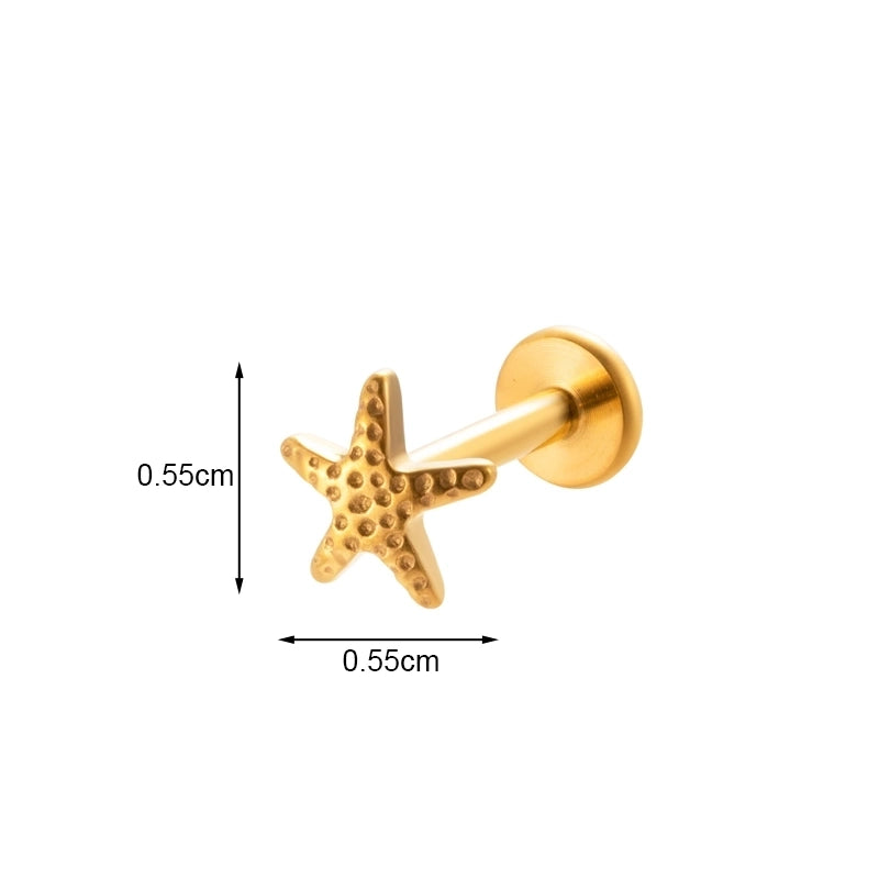 1 Piece Ear Cartilage Rings & Studs IG Style Vintage Style Palm Feather Snake Pure Titanium Plating Inlay Zircon