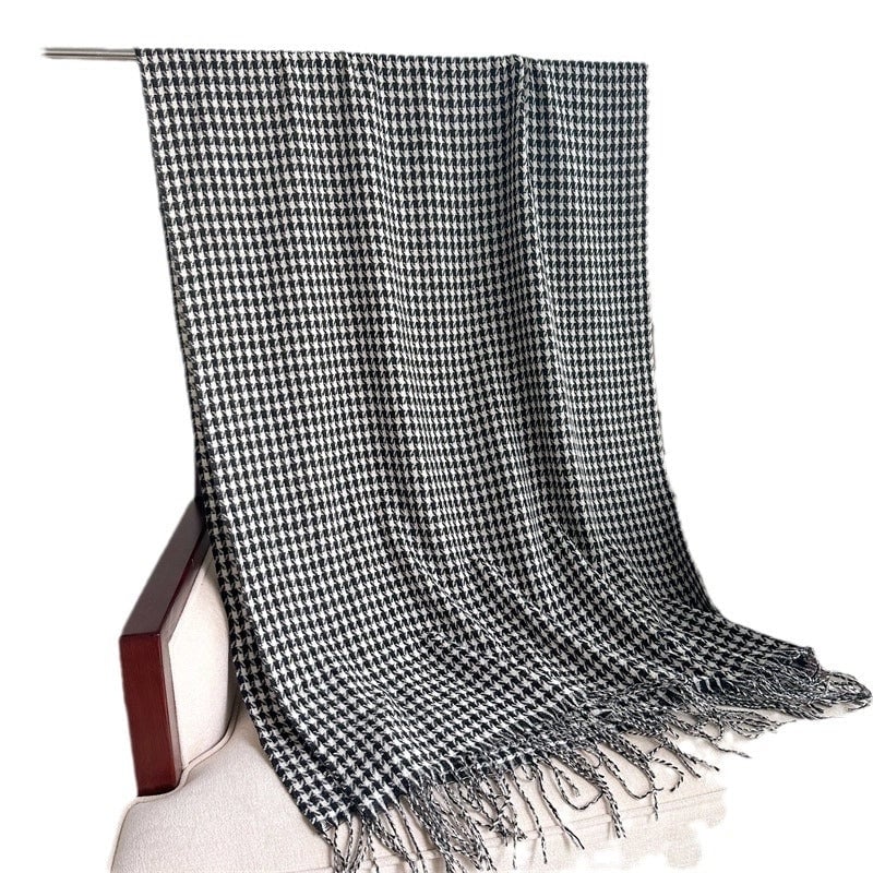 Women's Elegant Basic Lady Tassel Imitation Cashmere Polyester Scarf