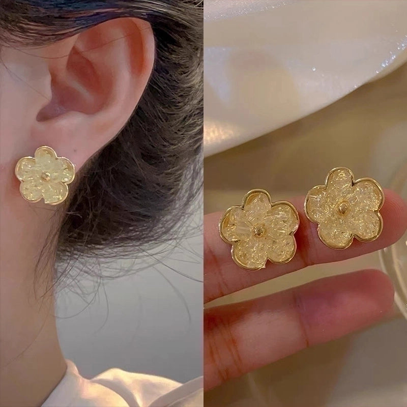 2 Pieces Fashion Heart Shape Flower Copper Beaded Plating Inlay Pearl Zircon Earrings Ear Studs 1 Pair