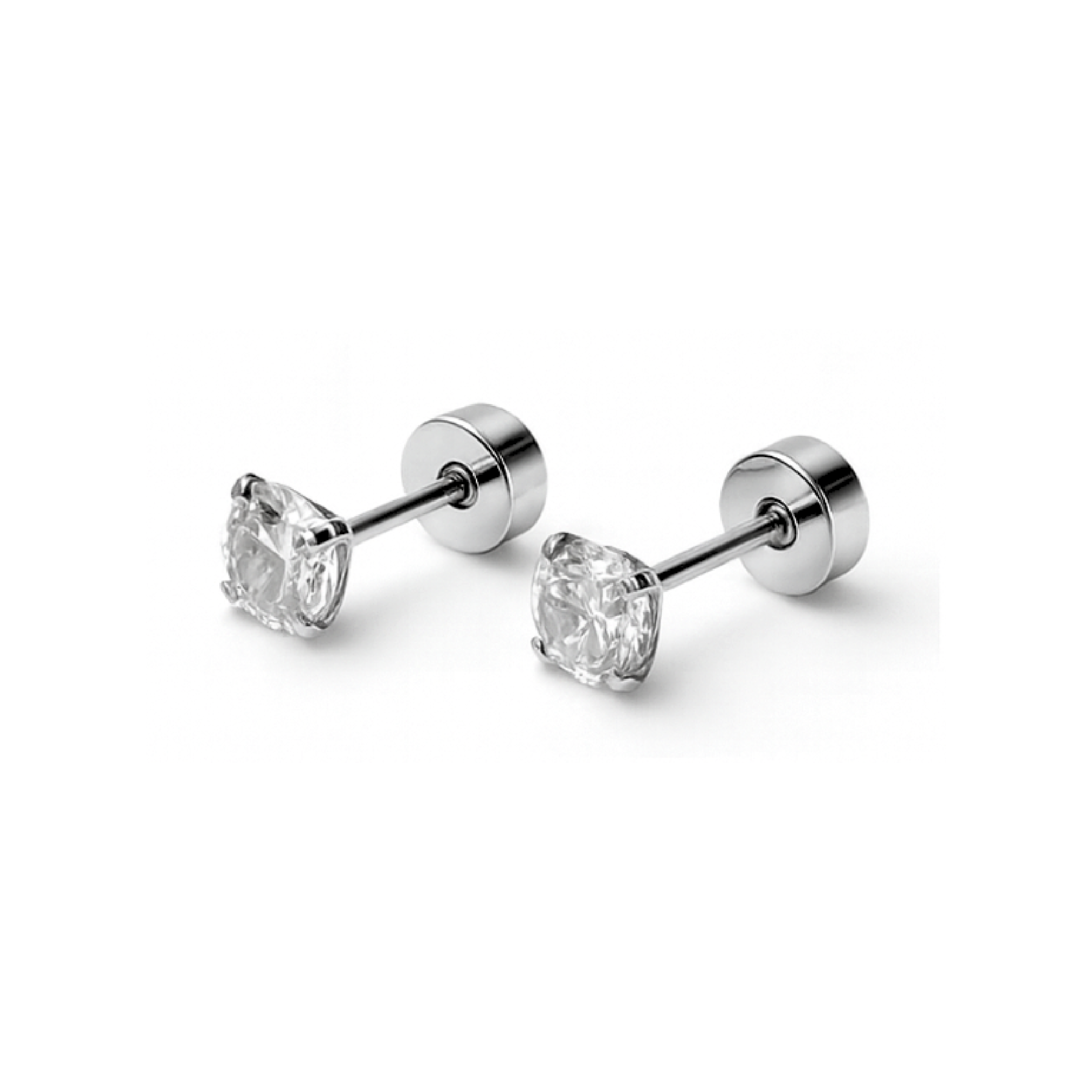 Midi Diamond studs - Silver