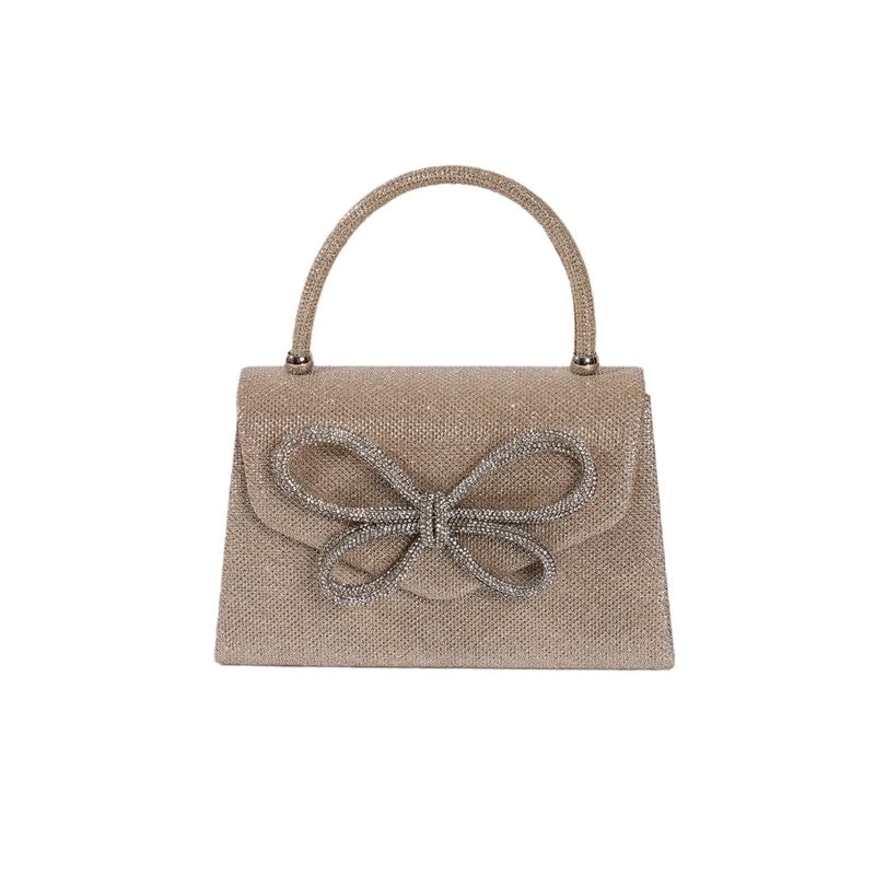 Champagne Black Silver Polyester Butterfly Evening Bags