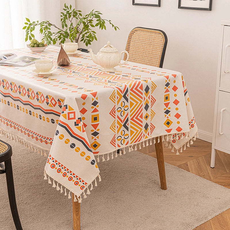 Minimalist Classic Style Color Block Cotton And Linen