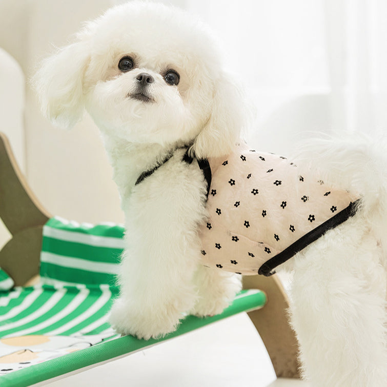Flower Pattern Breathable Tulle Dog Cat Vest